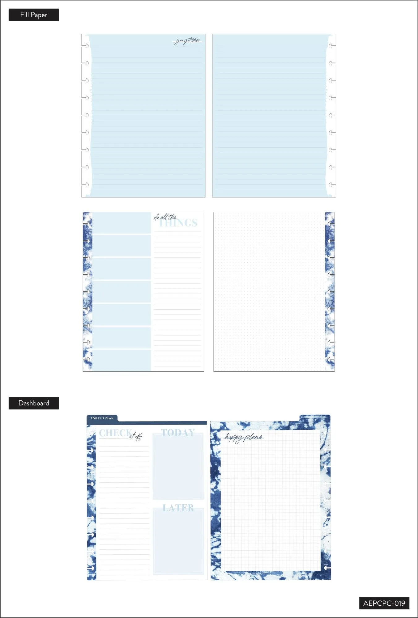 Indigo Tie Dye Classic Planner Companion