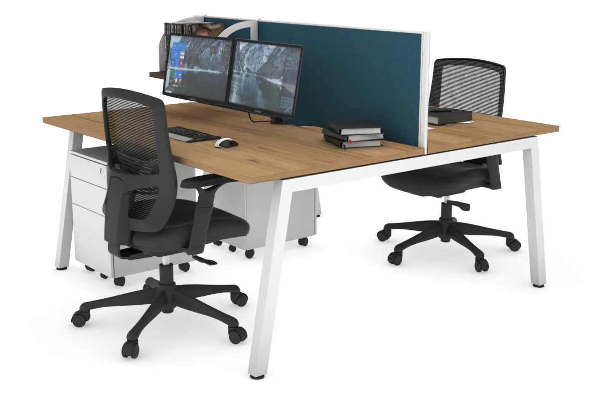 Quadro 2 Person Office Workstation [1400L x 800W with Cable Scallop]