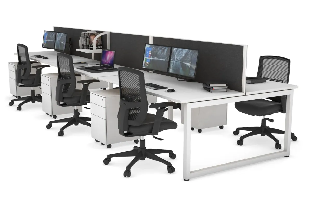Quadro Loop Legs 6 Person Office Workstation [1400L x 700W]