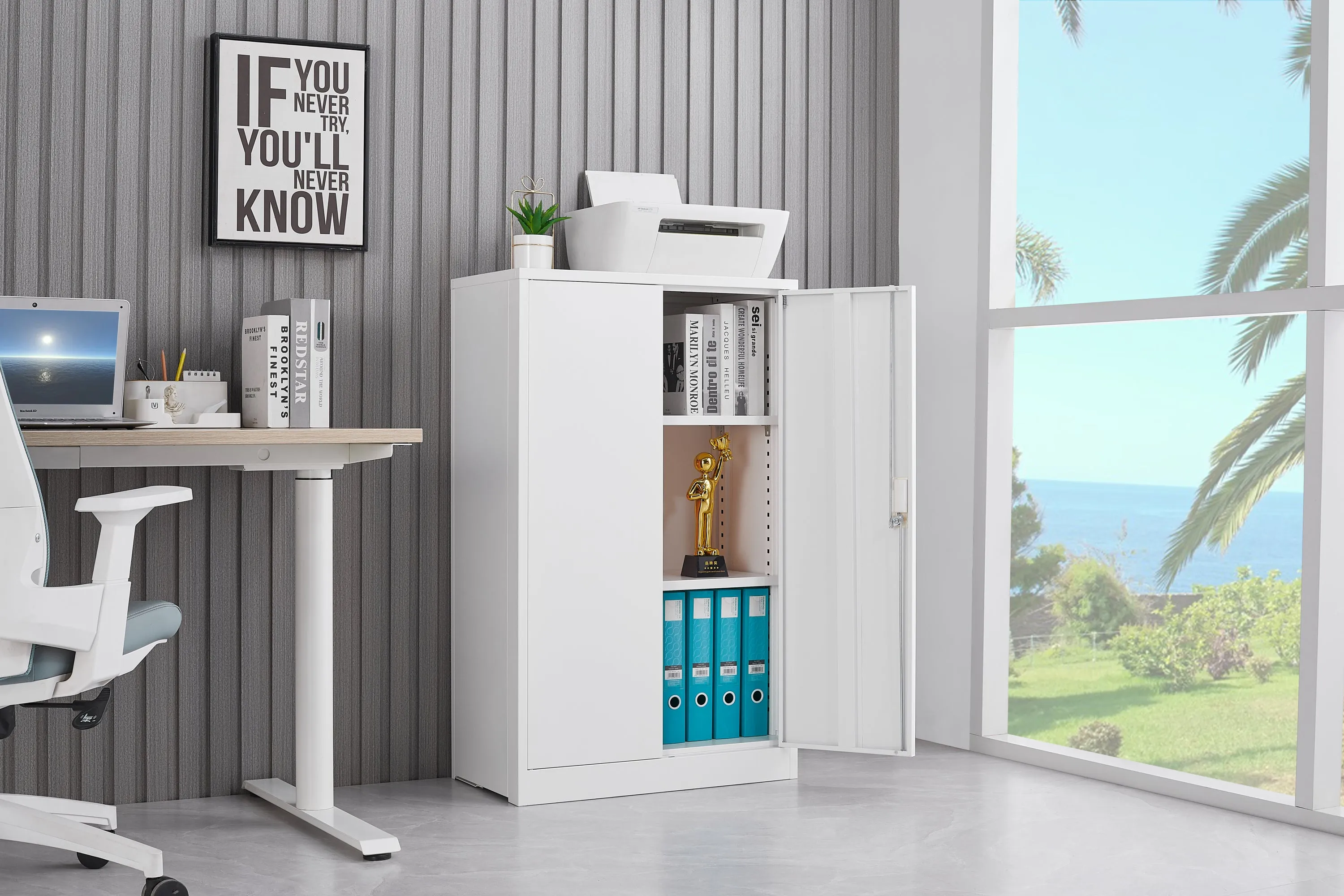 Secure Guard Storage Metal Cabinet - White