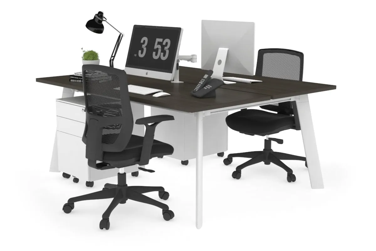 Switch - 2 Person Workstation White Frame [1600L x 700W]