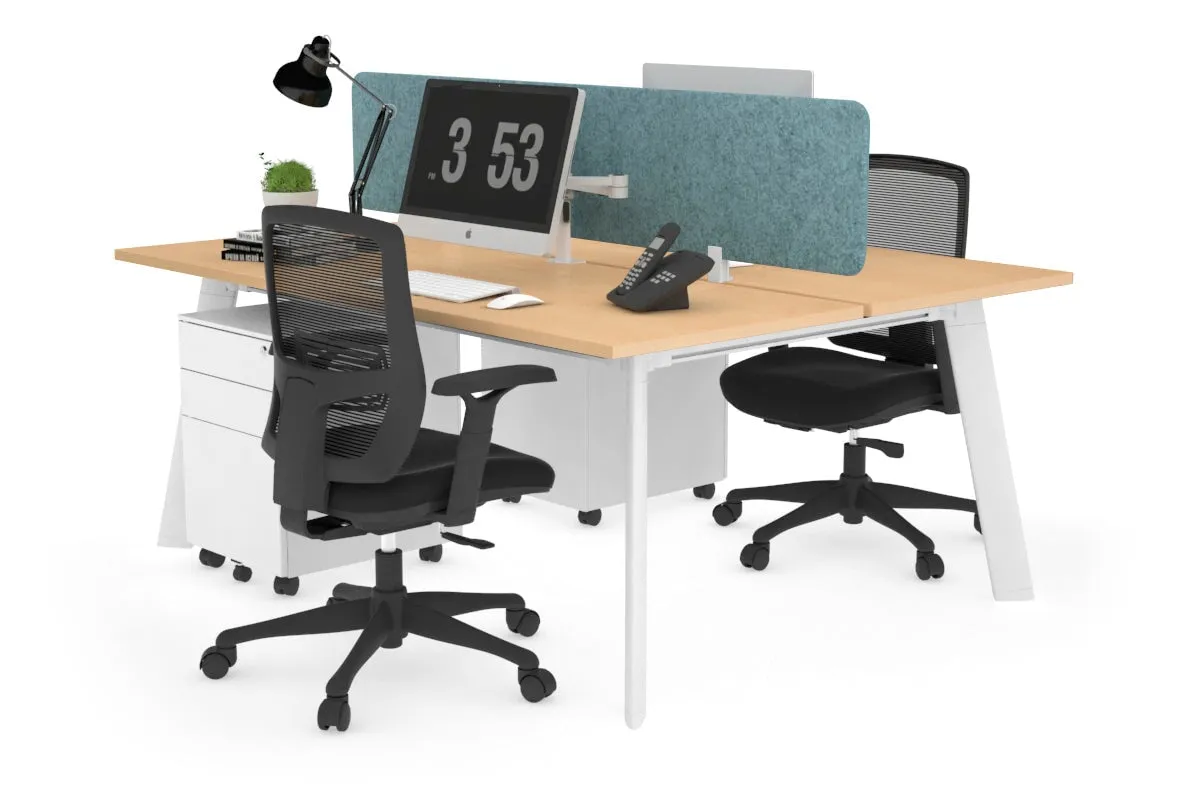 Switch - 2 Person Workstation White Frame [1600L x 700W]