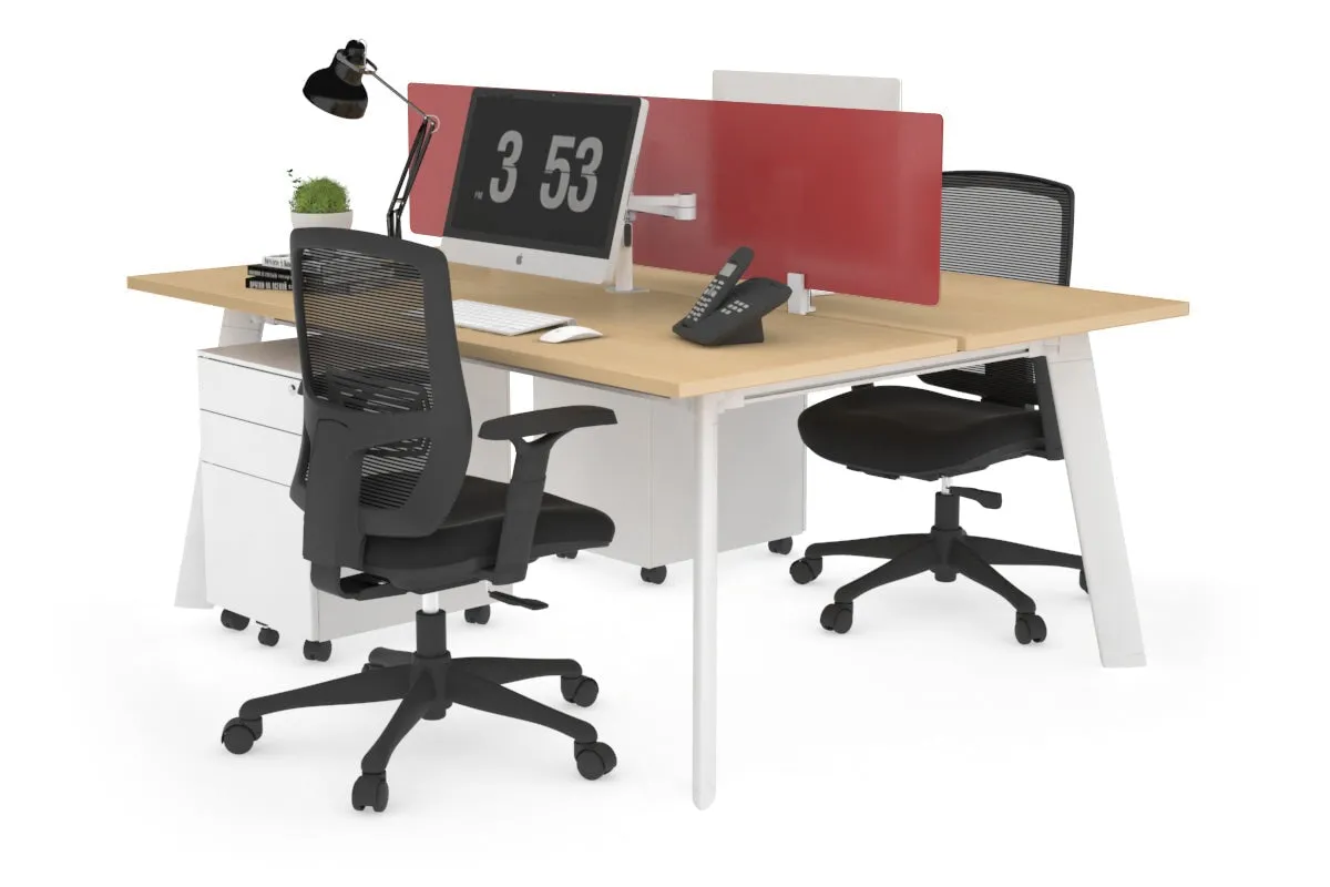 Switch - 2 Person Workstation White Frame [1800L x 700W]