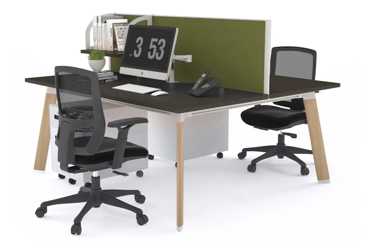 Switch - 2 Person Workstation Wood Imprint Frame [1600L x 800W with Cable Scallop]