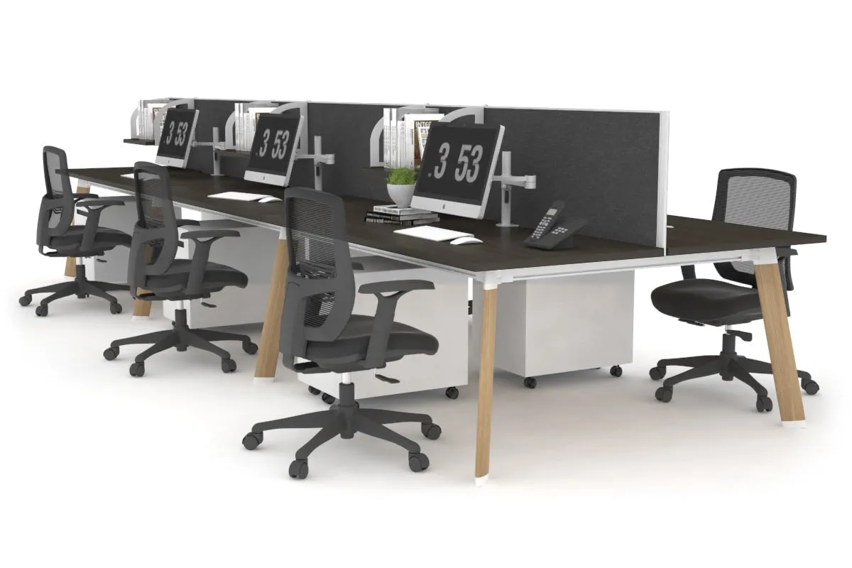 Switch - 6 Person Workstation Wood Imprint Frame [1200L x 800W with Cable Scallop]