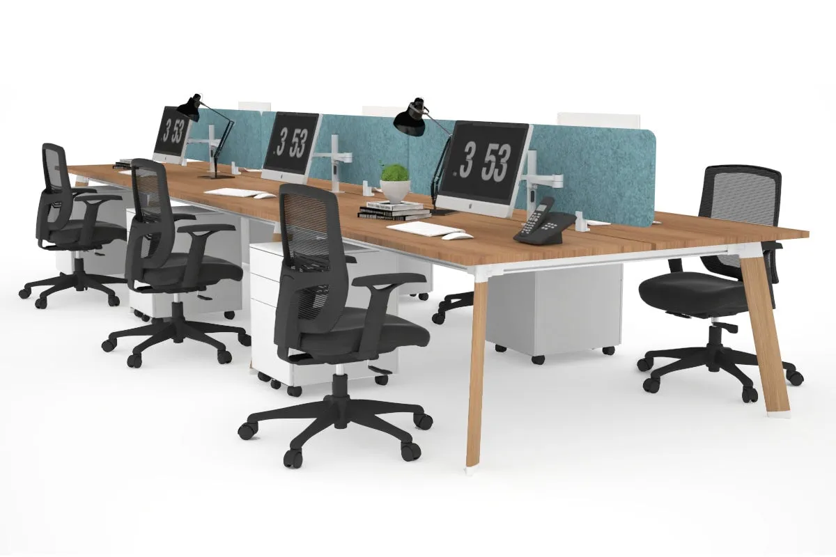 Switch - 6 Person Workstation Wood Imprint Frame [1600L x 800W with Cable Scallop]